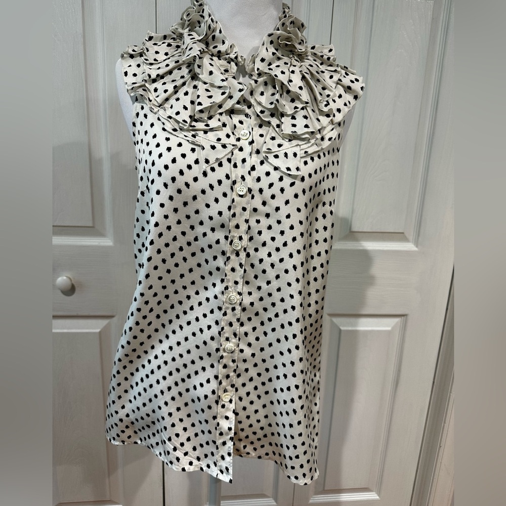 J. Crew Ruffled Polka Dot Blouse